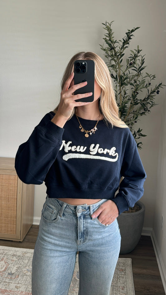 New York Patch Sweatshirt / Cropped