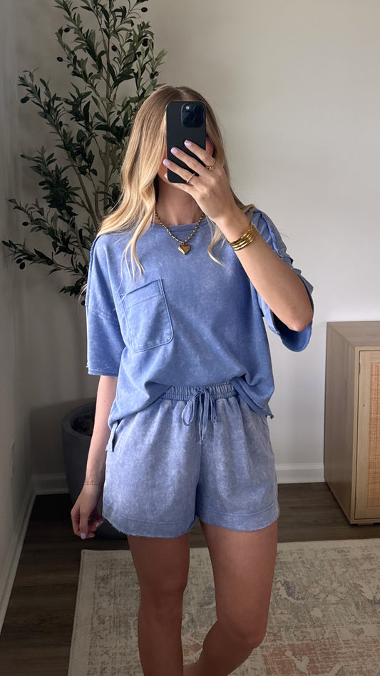 Miranda Shorts Set / Washed Blue