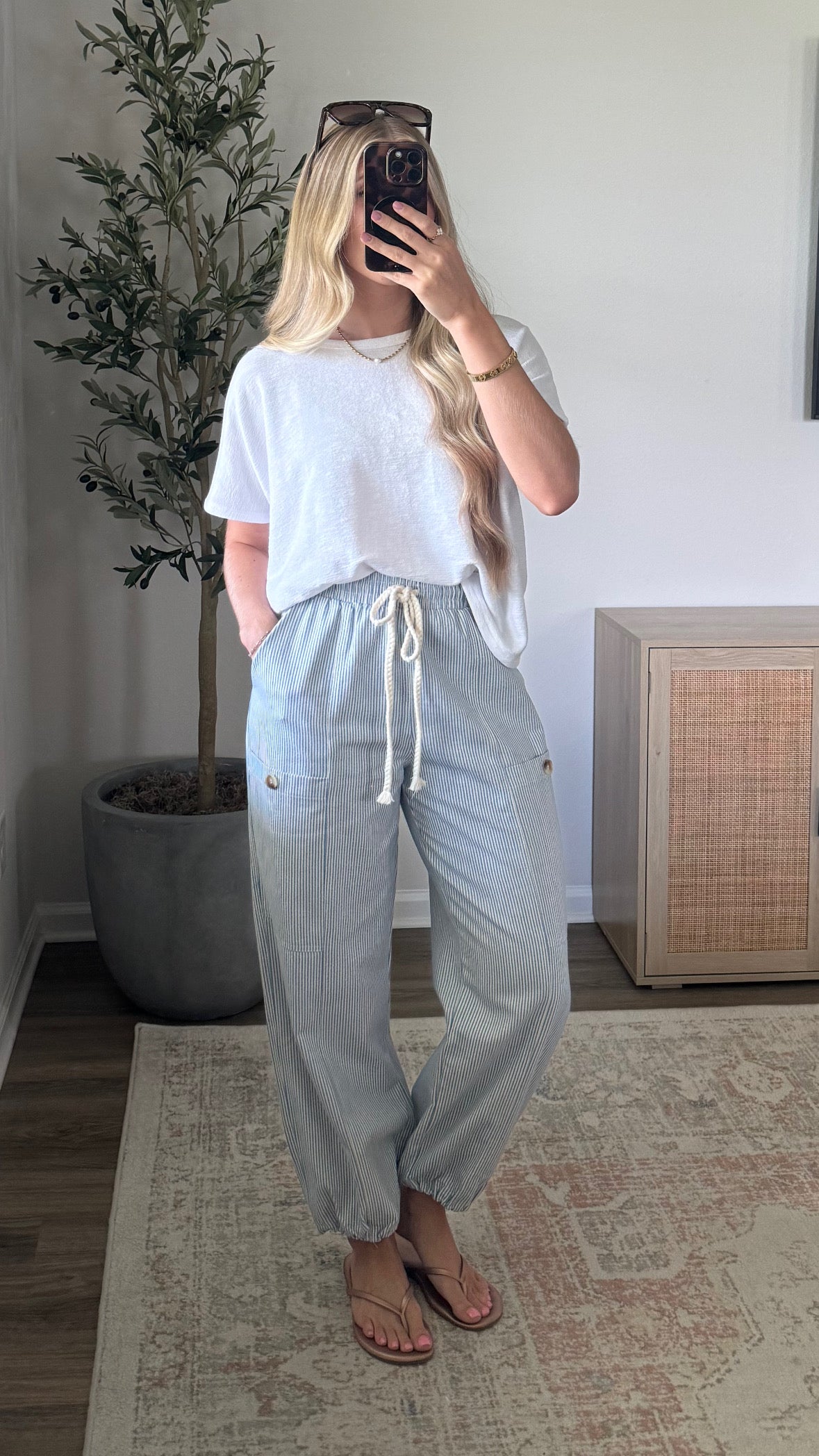 Sailor Striped Joggers / Blue