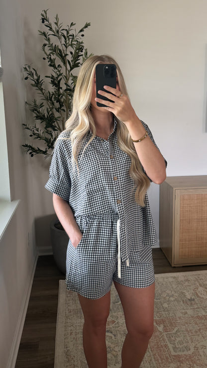 Gingham Shorts Set