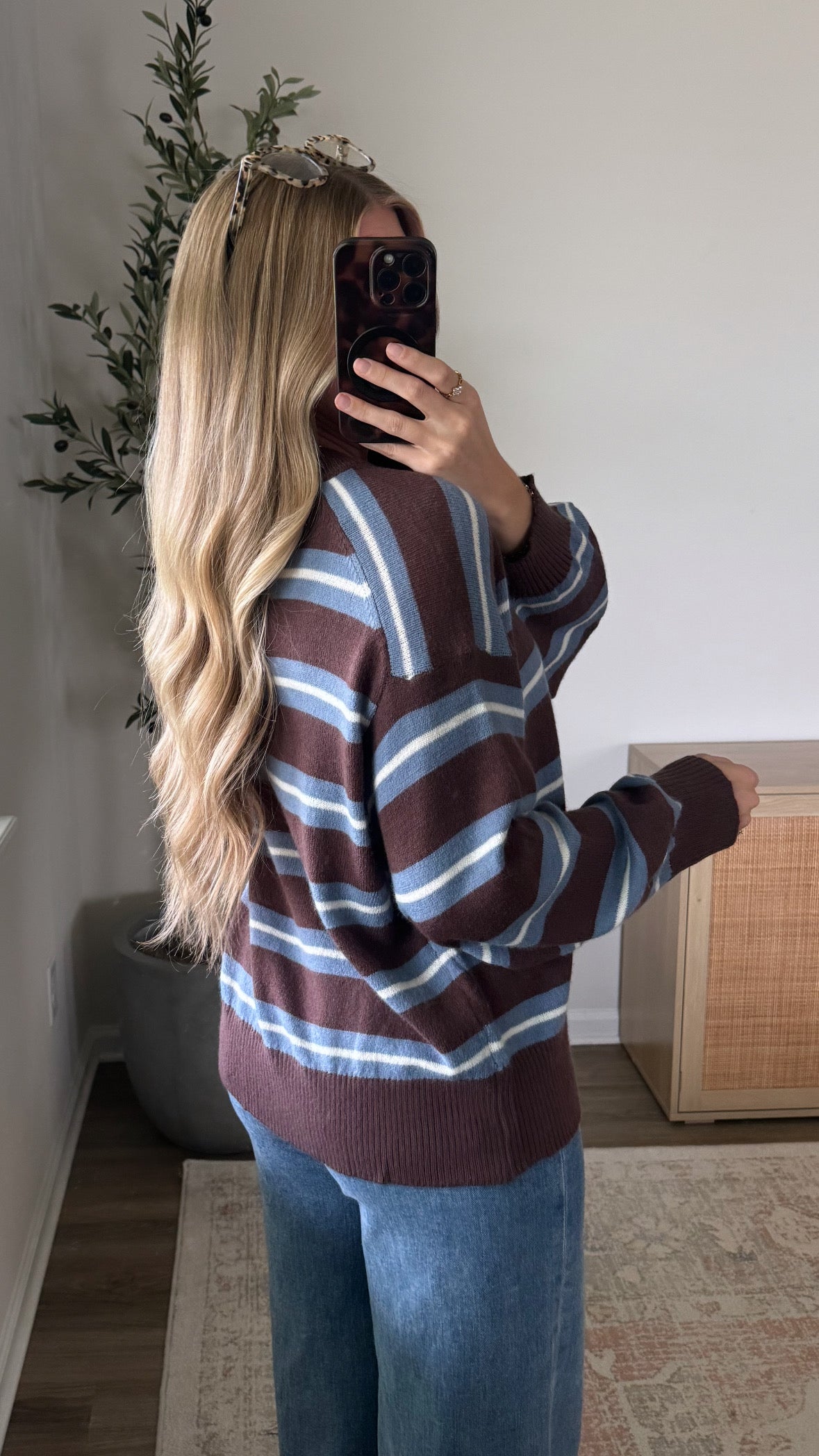 Blueberry Mocha Striped Sweater