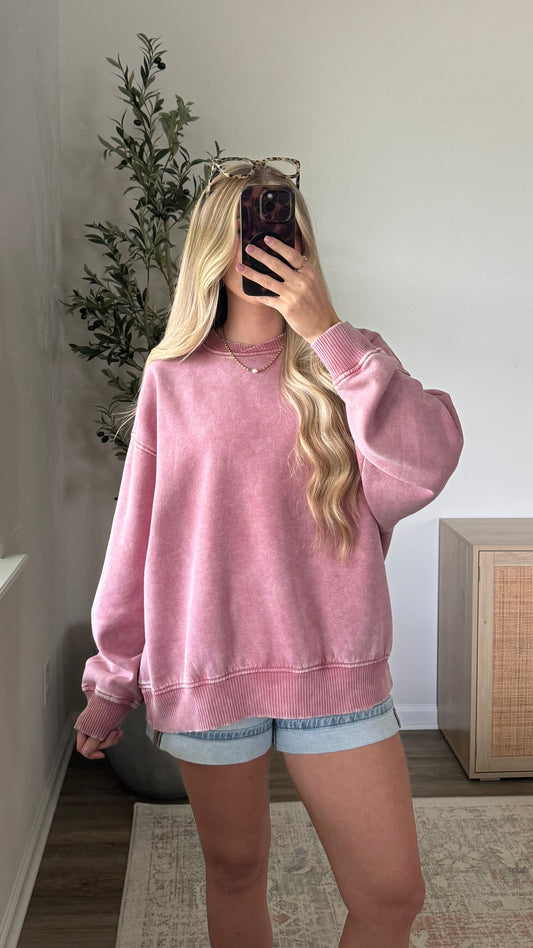 Cozy Fleece Pullover / Dusty Rose