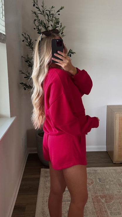 On the Go Shorts Set / Red