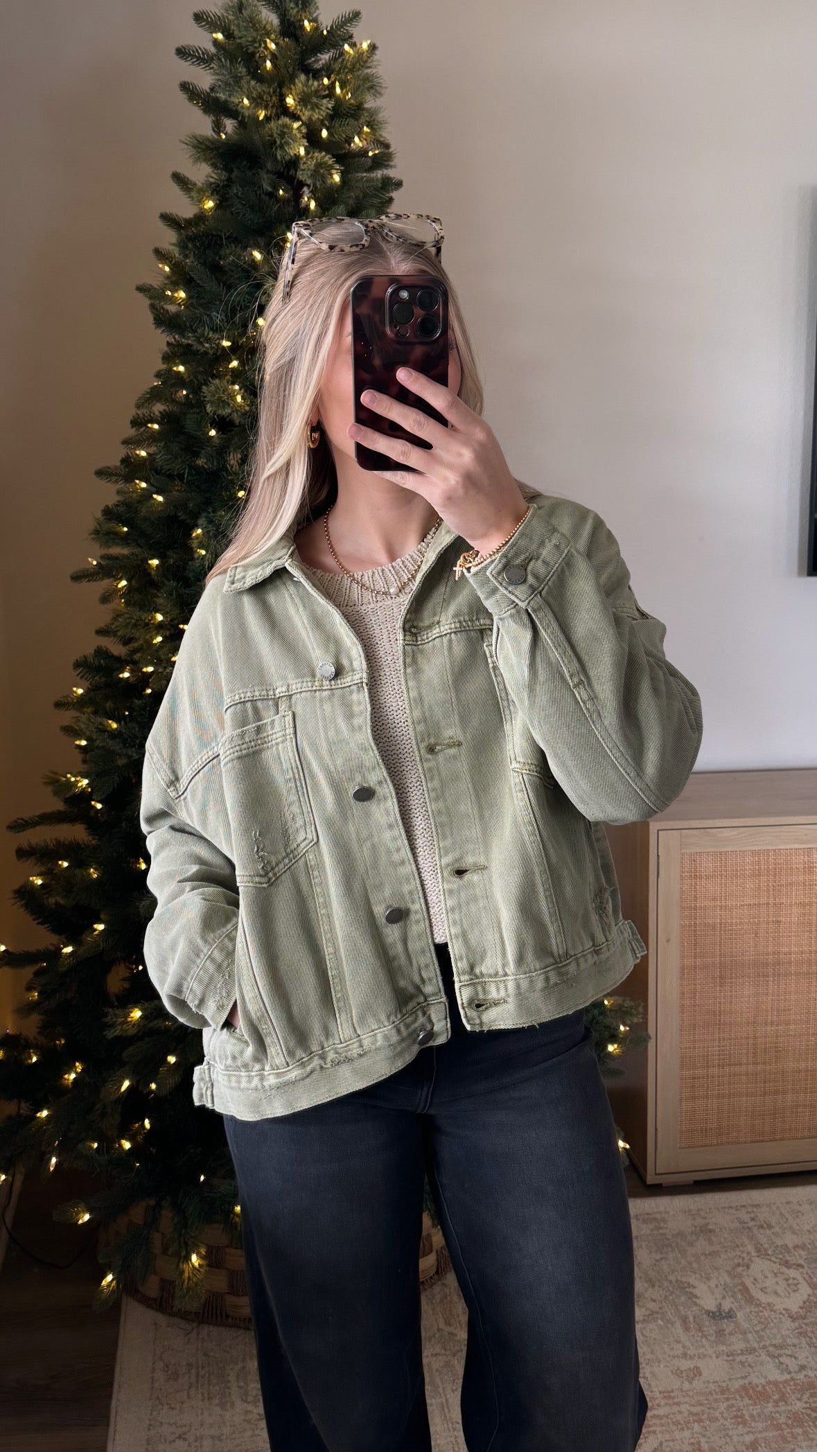 Denim Jacket / Sage Green