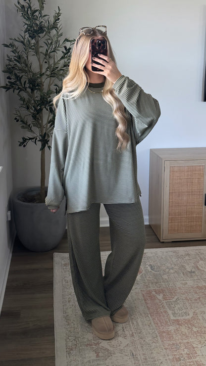 Lizzie Striped Set / Olive