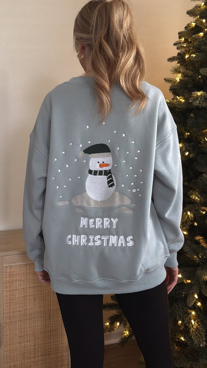 Merry Christmas Sweatshirt / Light Blue