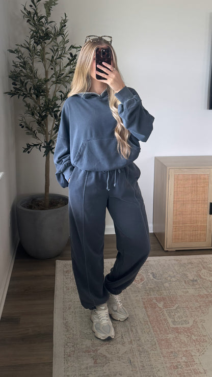 Stitched Hoodie + Jogger Set / Navy