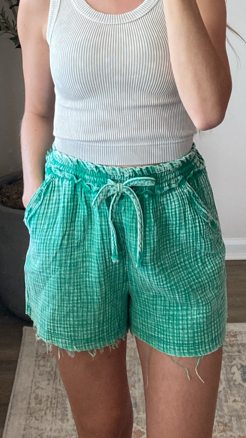 Tulum Gauze Shorts / Kelly Green