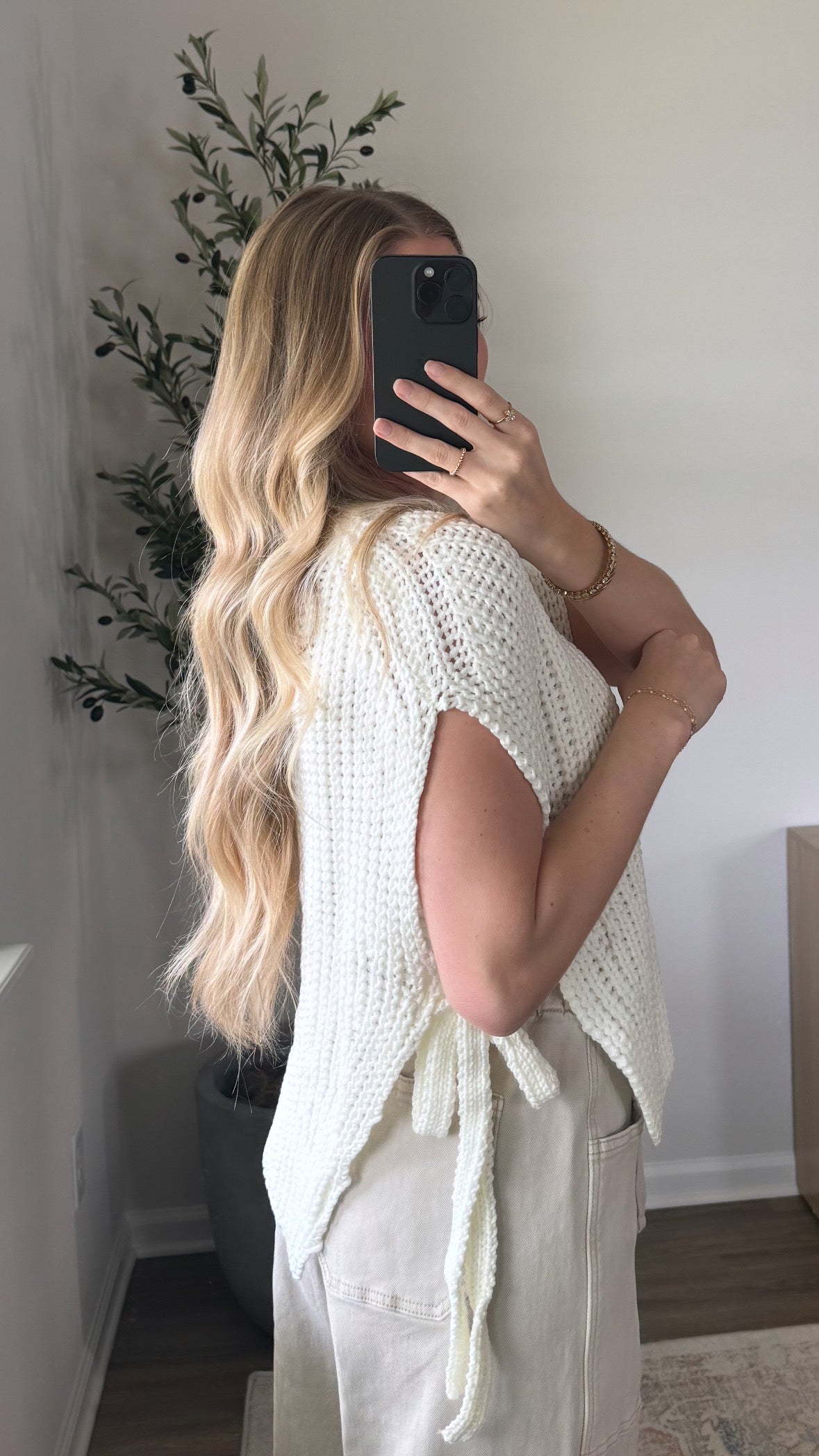 Ella Side Tie Sweater / Ivory