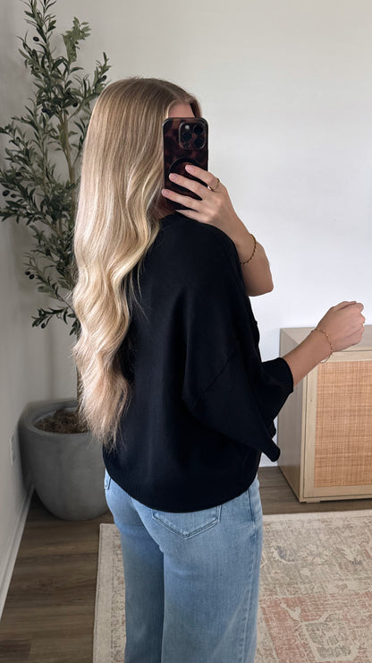 Kelli Short Sleeve Knit / Black
