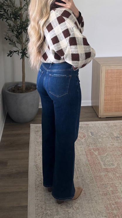 Kristen Wide Leg Denim / Dark Wash