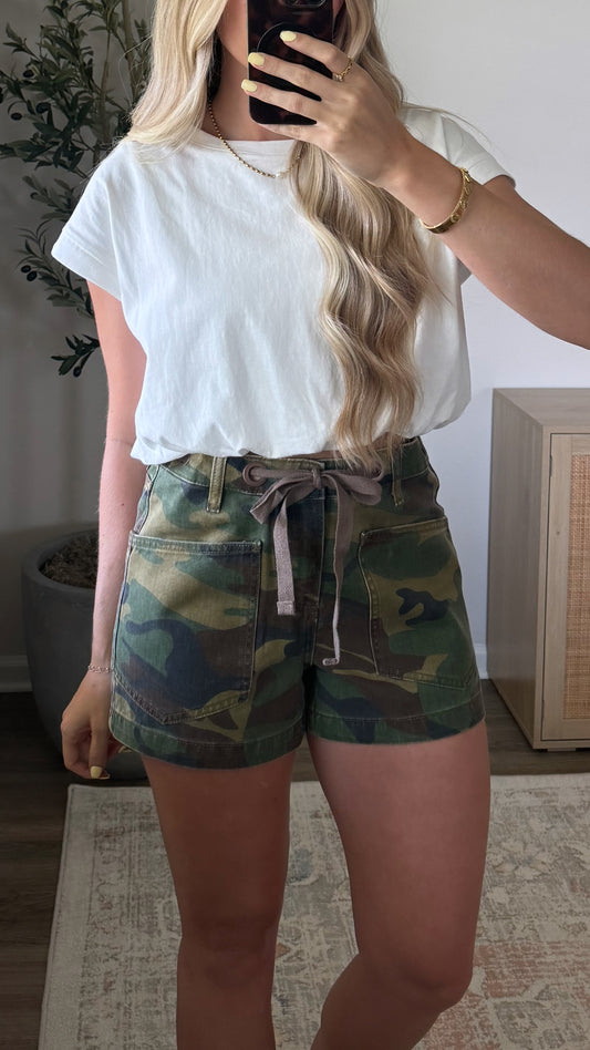 Camo Patch Pocket Shorts