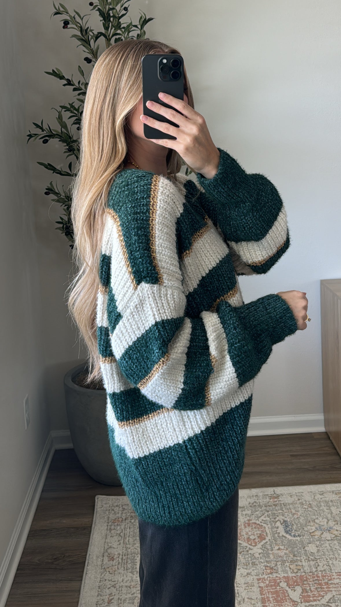 Holly Striped Sweater / Green