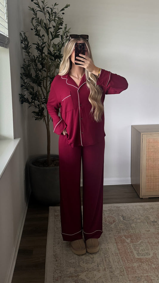 Butter Pajama Set / Burgundy