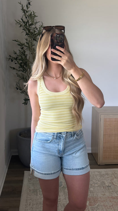 Beachside Striped Tank / Yellow