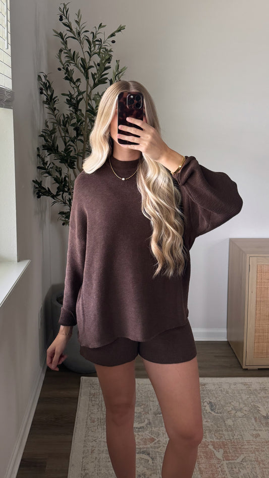 Harvest Knit Shorts Set / Brown