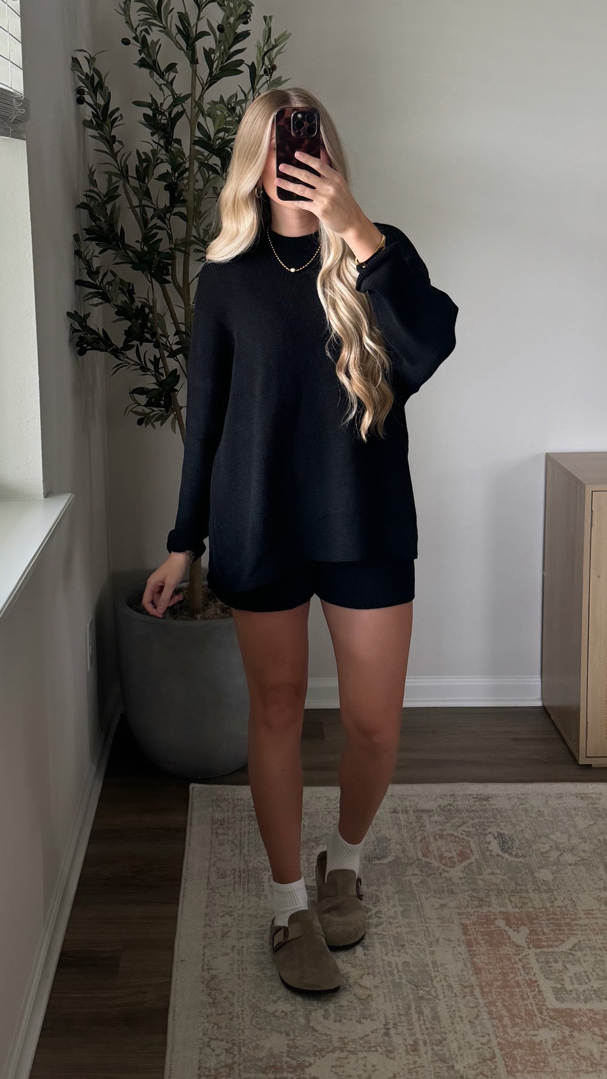 Harvest Knit Shorts Set / Black