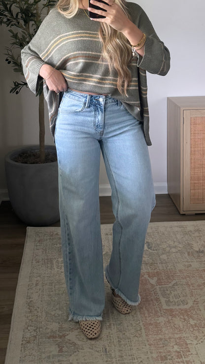 Sienna Wide Leg Denim / Light Wash