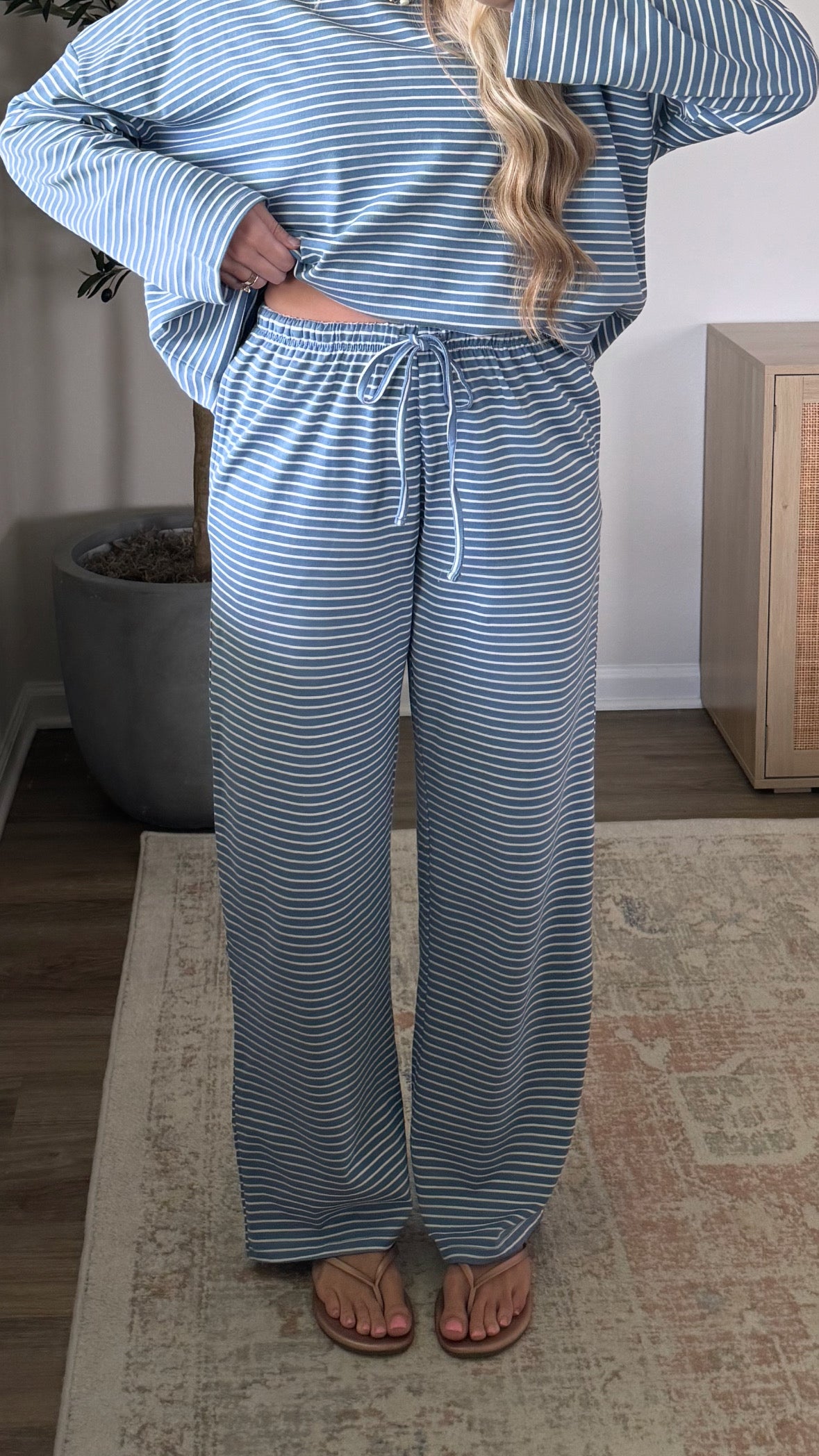 Blue Skies Striped Pants Set