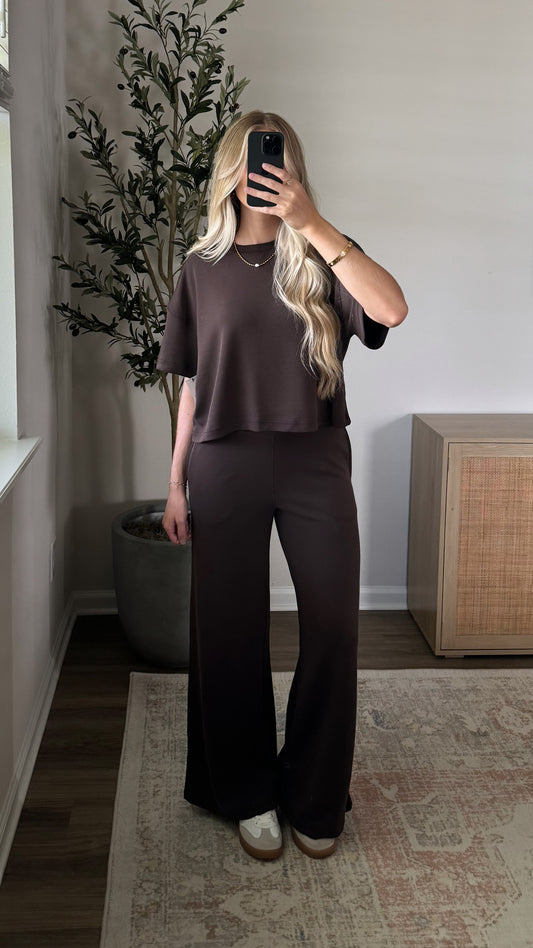 Malibu Scuba Pants Set / Chocolate