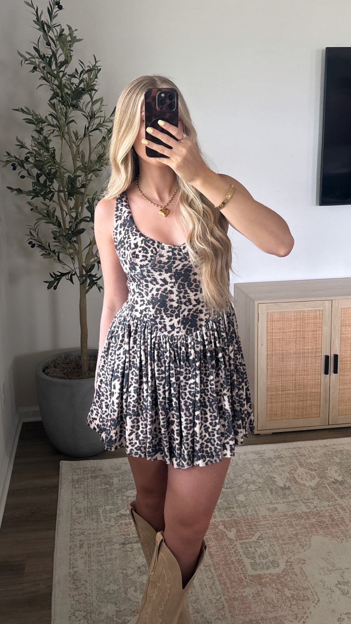 Flowy Leopard Mini Dress