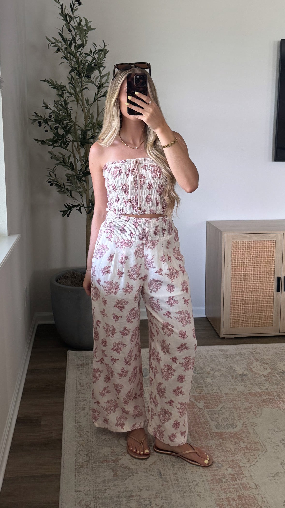 Mia Floral Wide Leg Pants Set