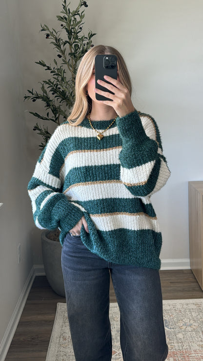 Holly Striped Sweater / Green