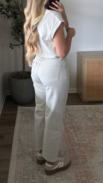 Monica Striped Barrel Denim