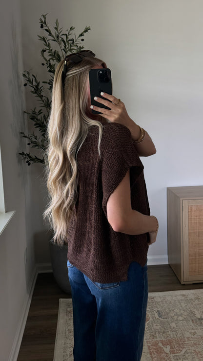 Sleeveless Popcorn Knit / Brown