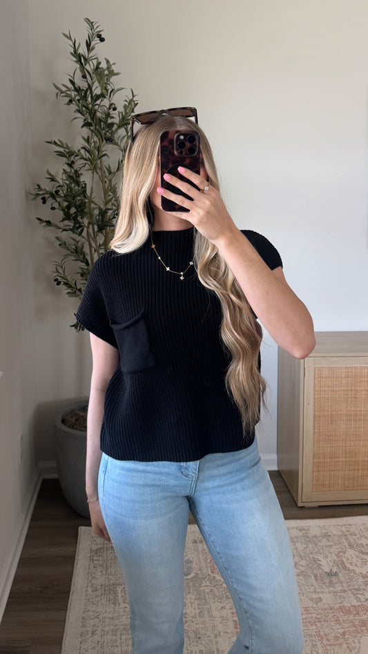 Kristen Mock Neck Sweater / Black