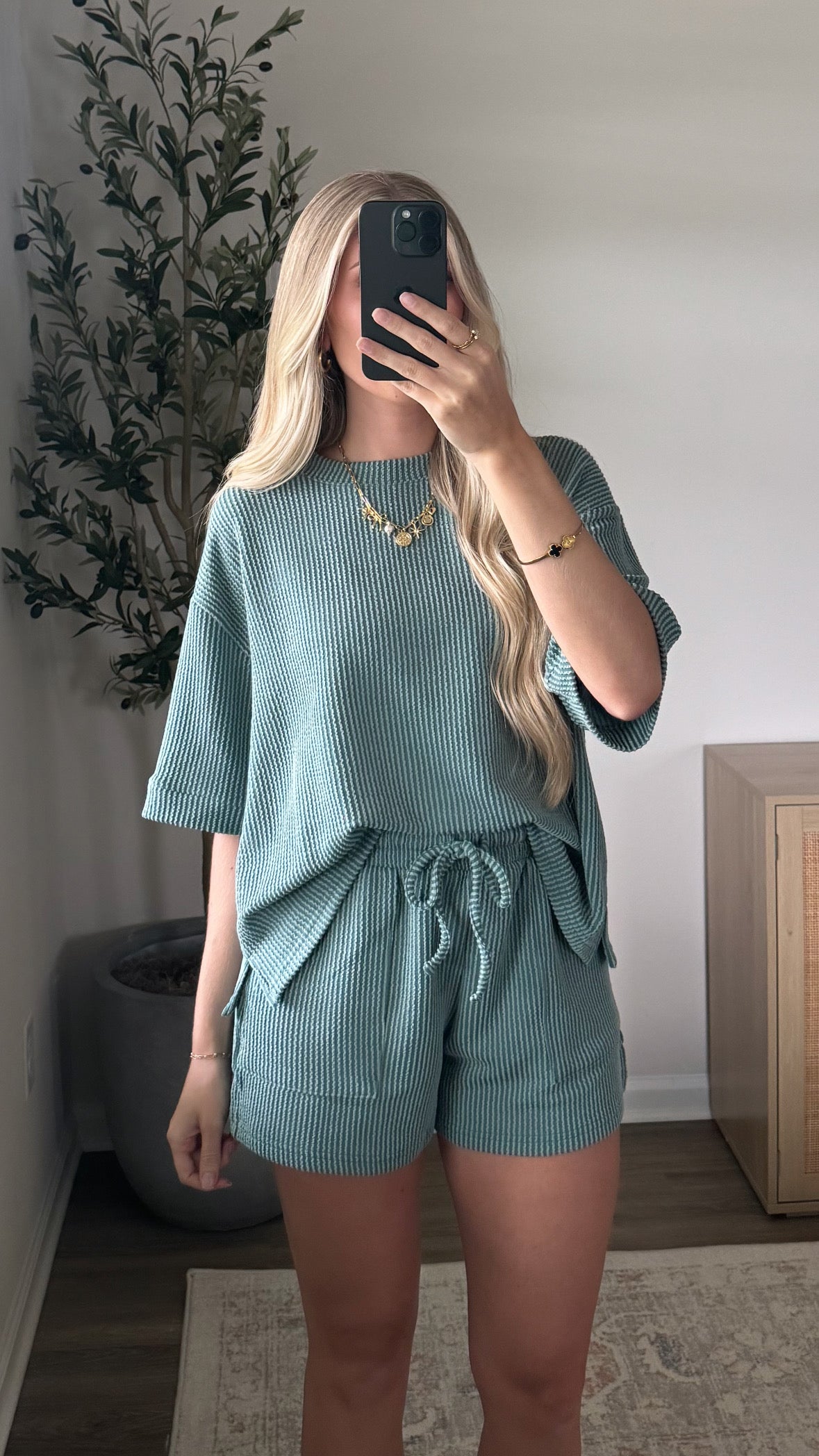 Ribbed Lounge Set / Jade