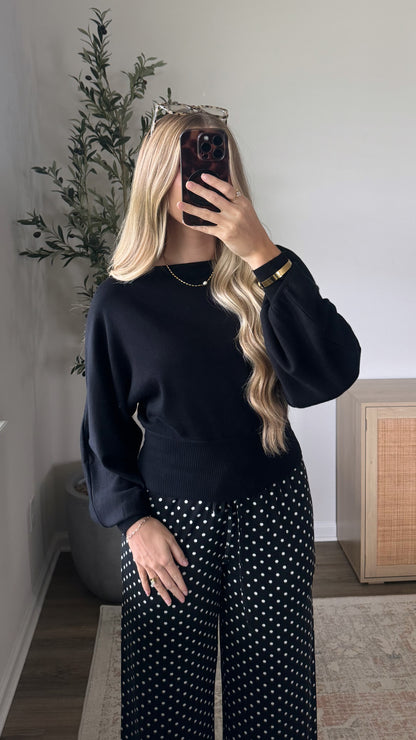 Gianna Boatneck Sweater / Black