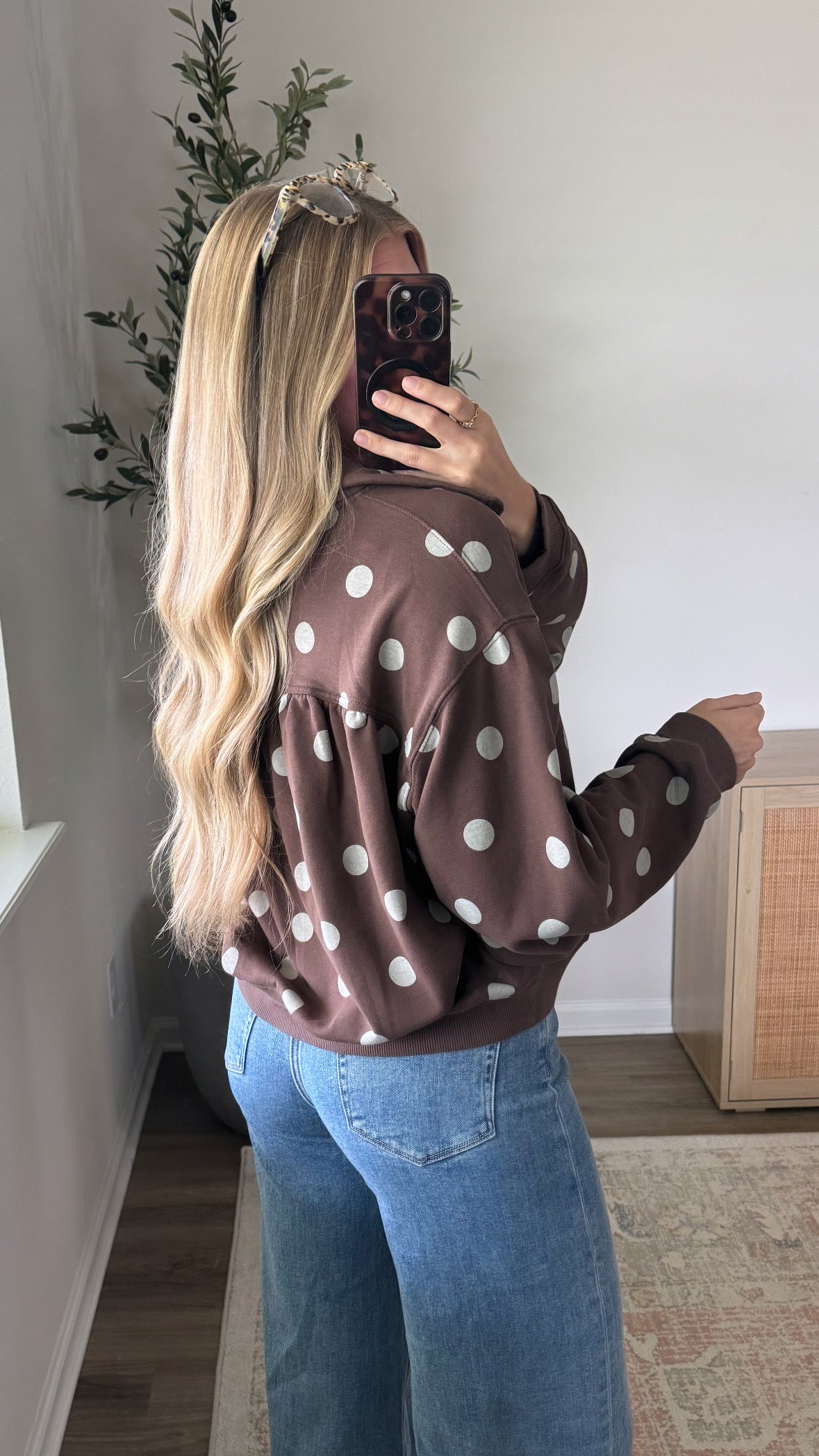 Spotted Quarter Zip / Brown