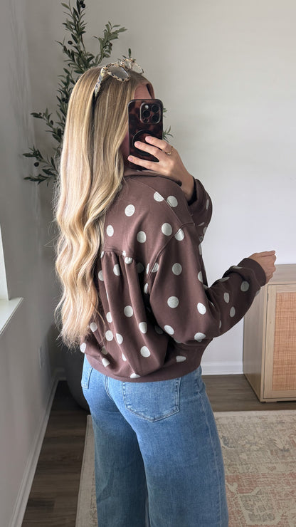 Spotted Quarter Zip / Brown