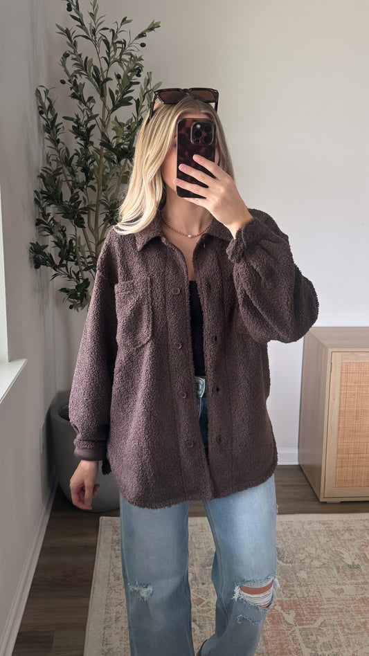 Autumn Sherpa Shacket / Brown