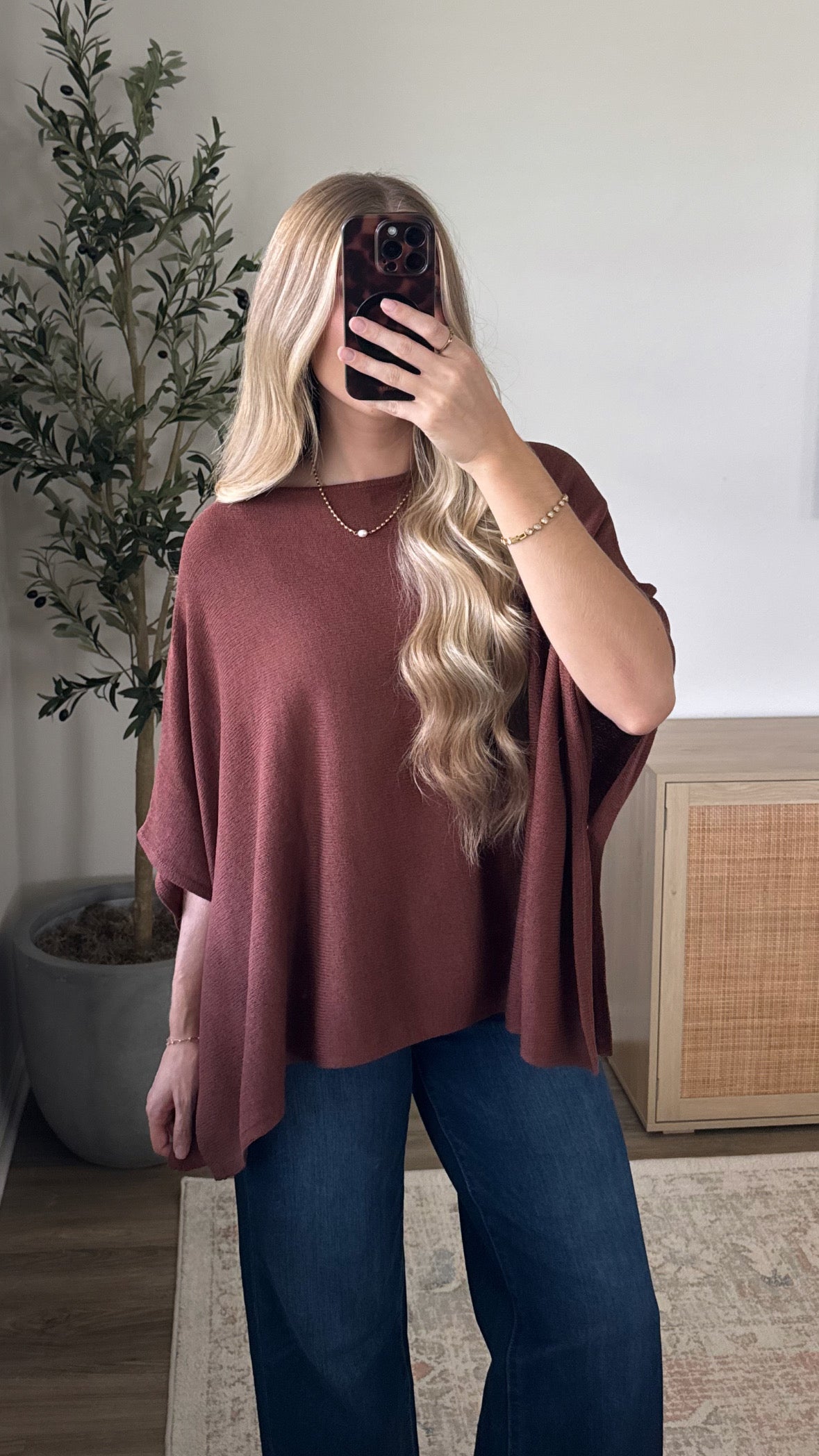 Emmie Oversized Poncho / Light Brown