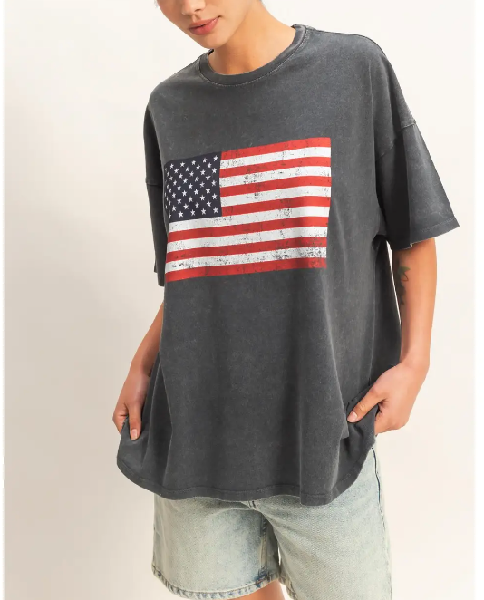 PREORDER (5/12) - Vintage Flag Graphic Tee / Blue