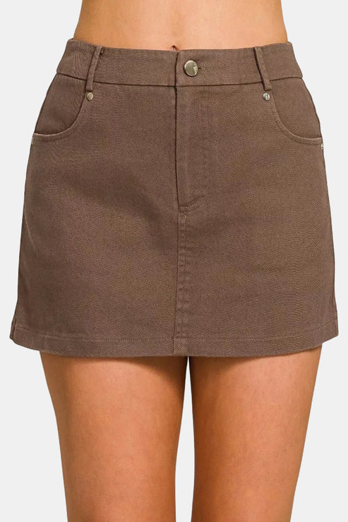 Brown Mini Skort